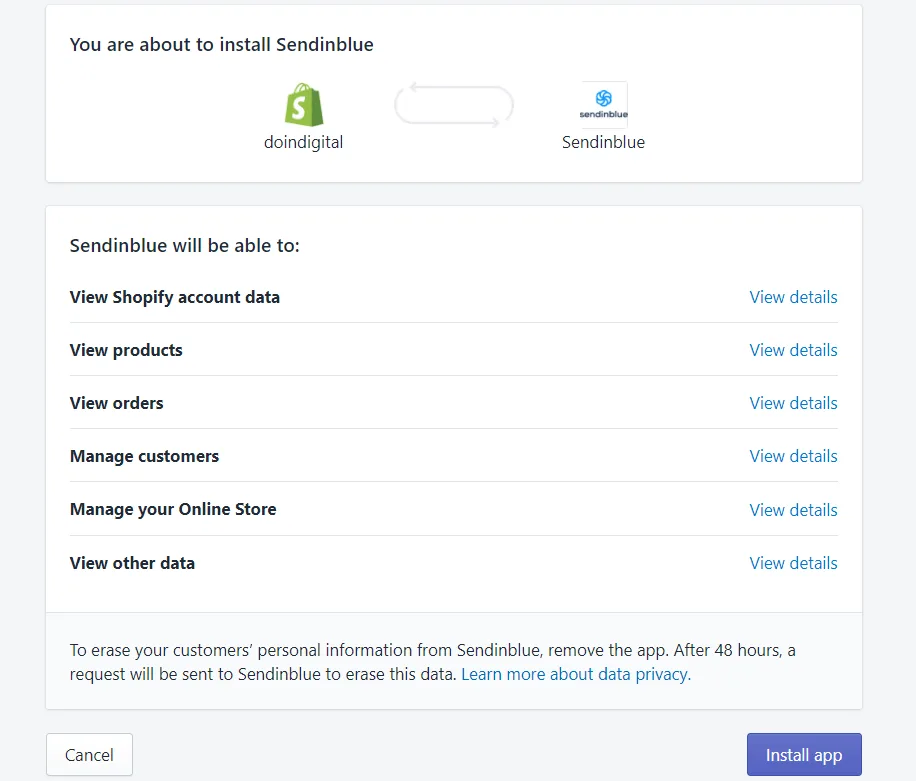 sendinblue-shopify-integration