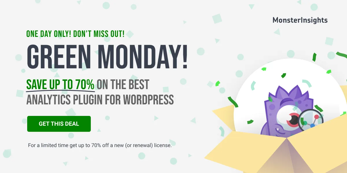 monsterinsights green monday deal
