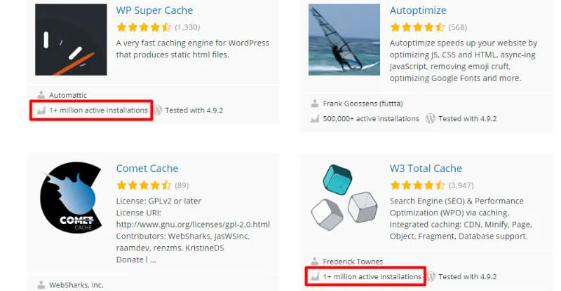 best cache plugins