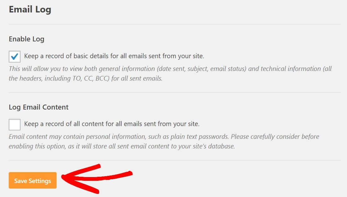 enable wordpress mail logs