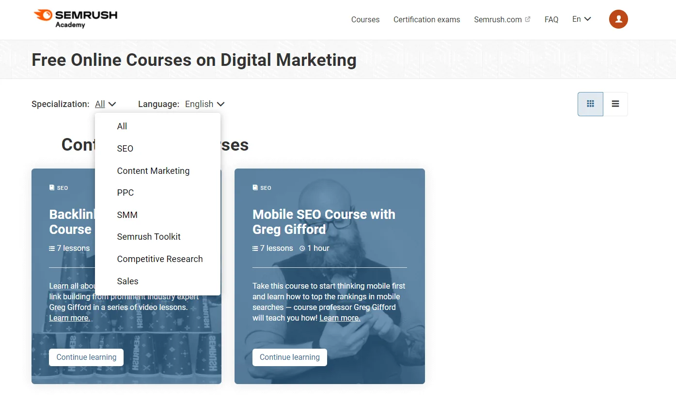 free online marketing courses