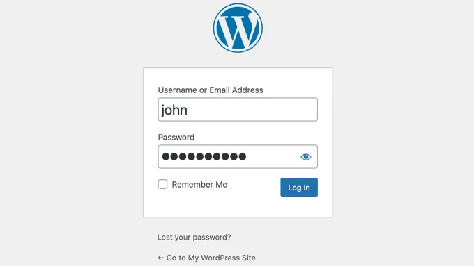 wordpress login