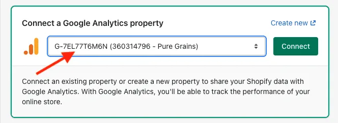 Connect GA4 Analytics Property in Shopify