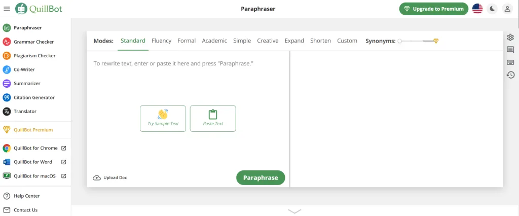 QuillBot Paraphraser Tool for writers