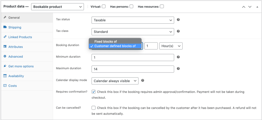 WooCommerce Bookings Plugin