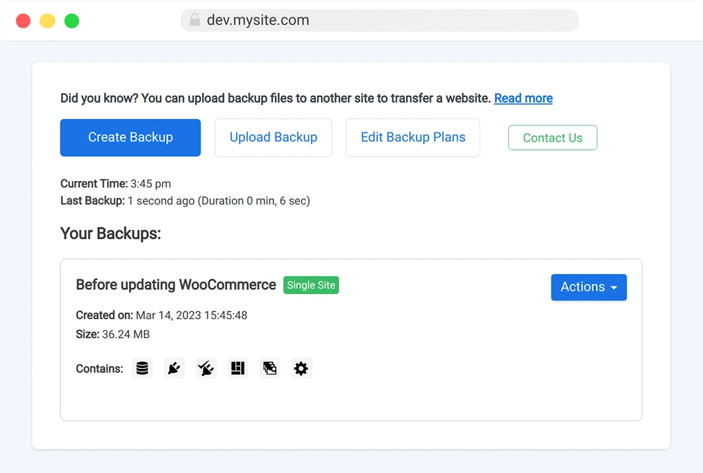 WP Staging wordpress backup plugin