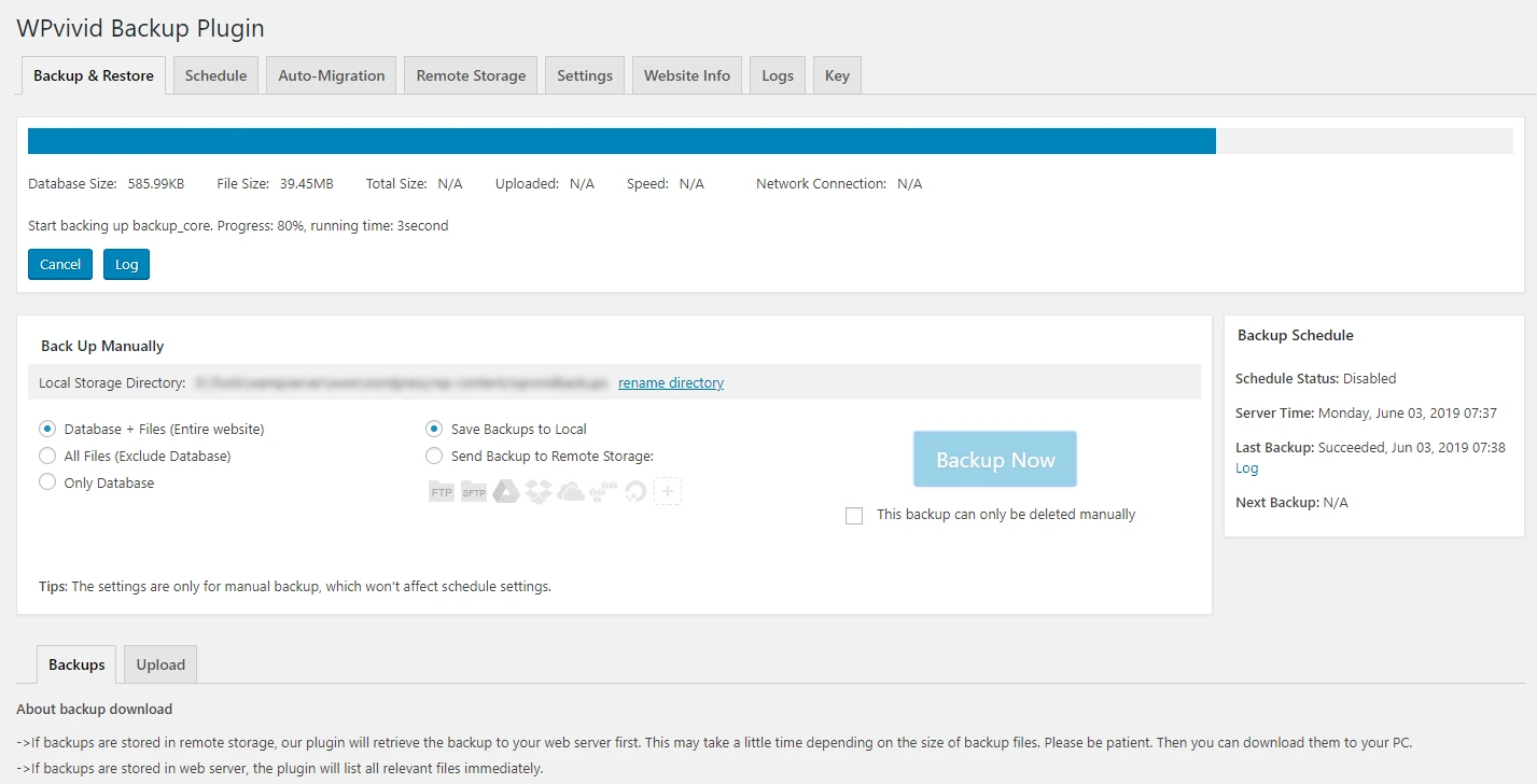 wpvivid wordpress backup plugin