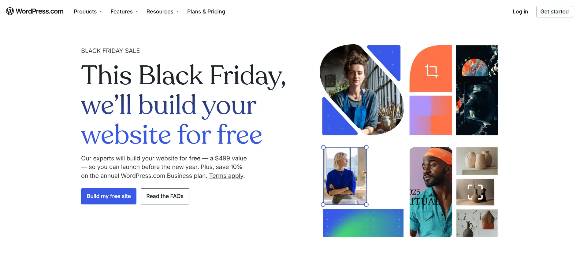 wordpress.com black friday homepage