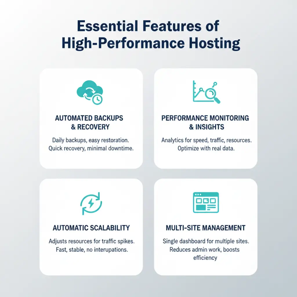 features of high performance hosting - infographic